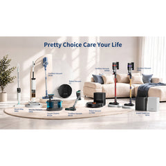 PrettyCare Cordless Vacuum Cleaner, 530W/48KPA/8 Batteries, 55mins Runtime, 9-in-1 Stick Vacuum Lightweight for Home Pet Hair Carpet Wood Floor