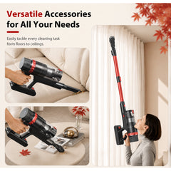 PrettyCare Cordless Vacuum Cleaner, 530W/48KPA/8 Batteries, 55mins Runtime, 9-in-1 Stick Vacuum Lightweight for Home Pet Hair Carpet Wood Floor