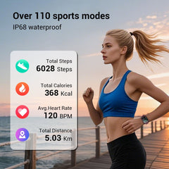 LUOMATE Smart Watch for Women Men, 1.91" Touchscreen Fitness Tracker with Bluetooth Calling, 100+ Sport Modes, IP68 Waterproof Pedometer, Message Notifications Compatible with Android iPhone (Purple)