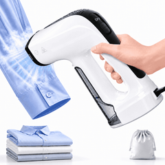 Hicloud Vacuum Steamer, Handheld Travel Garment Steamer for Clothes, 2500Pa Suction for Clothes Grips, Steaming & Ironing 2 In 1, 3 Modes