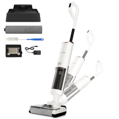 PrettyCare Wet Dry Vacuum Cleaner, Cordless Vacuum Mop with 20KPa Suction, 180° Lie-Flat Floor Washer, Self-Cleaning Hard Floor Cleaner, 40Min Runtime
