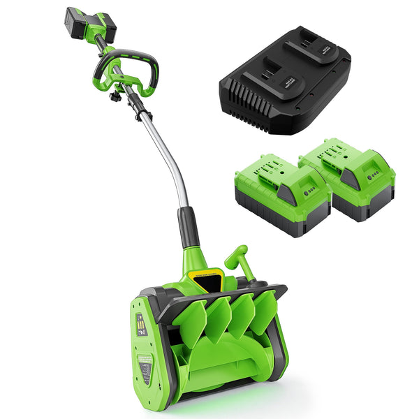 Vibekio 13.5" Electric Snow Shovel, 40V Brushless Snow Shovel, Includes 4.0 Ah Battery and QuickCharger, Cordless Snow Blower with Directional Plate & Adjustable Front Handle