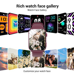 LUOMATE Smart Watch for Women Men, 1.91" Touchscreen Fitness Tracker with Bluetooth Calling, 100+ Sport Modes, IP68 Waterproof Pedometer, Message Notifications Compatible with Android iPhone (Purple)