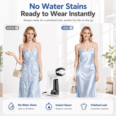 Hicloud Vacuum Steamer, Handheld Travel Garment Steamer for Clothes, 2500Pa Suction for Clothes Grips, Steaming & Ironing 2 In 1, 3 Modes
