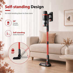 PrettyCare Cordless Vacuum Cleaner, 530W/48KPA/8 Batteries, 55mins Runtime, 9-in-1 Stick Vacuum Lightweight for Home Pet Hair Carpet Wood Floor