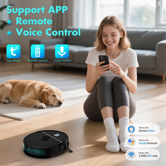 OMESER Robot Vacuum Cleaner, 3500Pa Powerful Suction Robot Vacuum and Mop Combo, WiFi/App Control with Alexa & Google Assistant, Pet Hair Vacuum for Hard Floors & Carpets