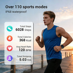 LUOMATE Smart Watch for Android and IPhone, 1.91" Bluetooth Calling Smartwatch for Men Women, Answer Make Calls, Message Notifications, LED Flashlight, Black